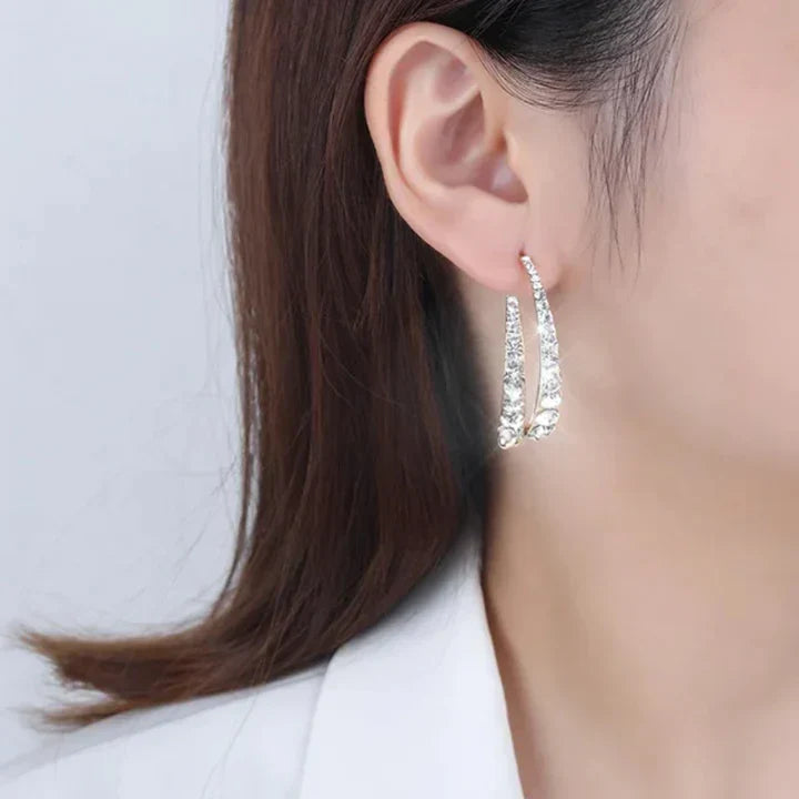 Dozola™ Gebogen oorbellen met luxe strassteentjes
