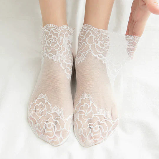 50% KORTING | LaceStride™ Onzichtbare kantsokken (set van 4 kleuren)