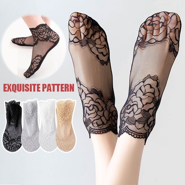 50% KORTING | LaceStride™ Onzichtbare kantsokken (set van 4 kleuren)