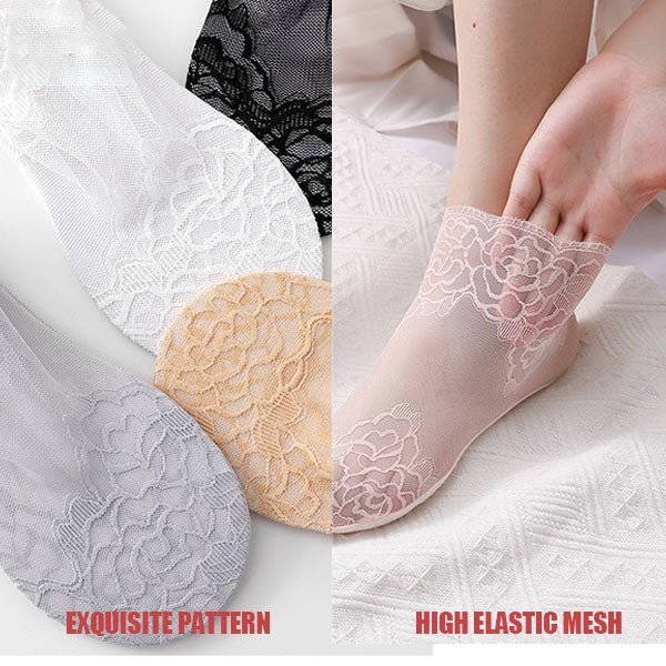 50% KORTING | LaceStride™ Onzichtbare kantsokken (set van 4 kleuren)