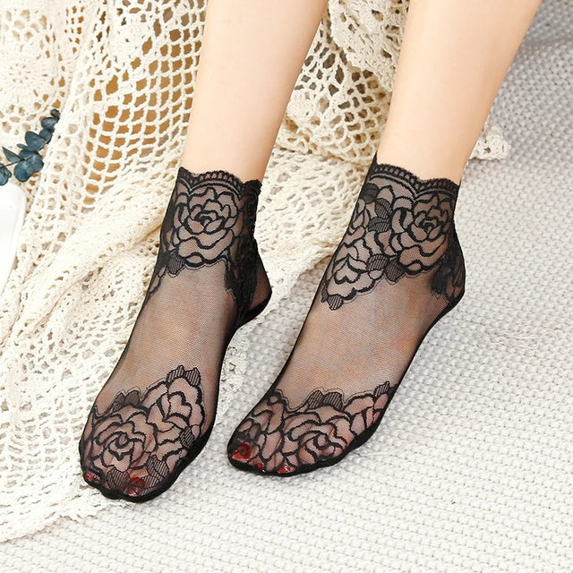 50% KORTING | LaceStride™ Onzichtbare kantsokken (set van 4 kleuren)