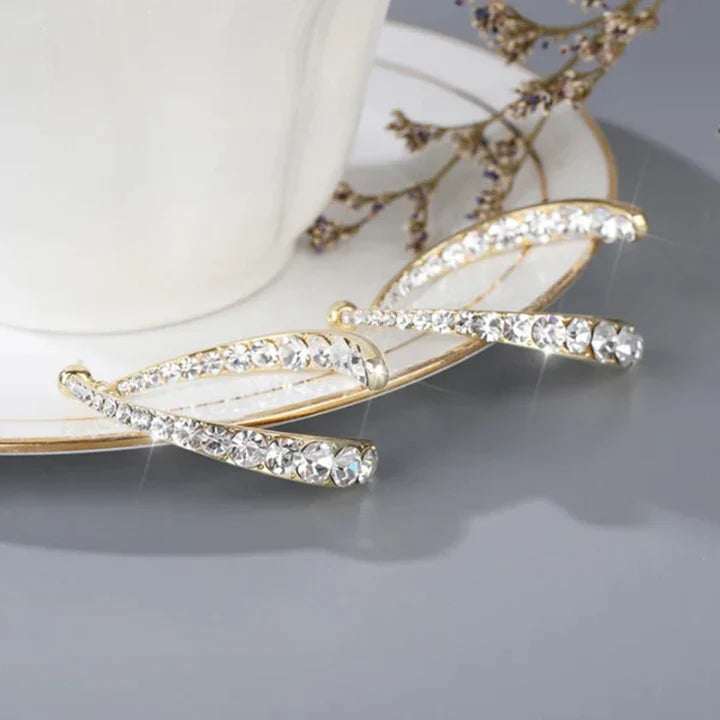 Dozola™ Gebogen oorbellen met luxe strassteentjes